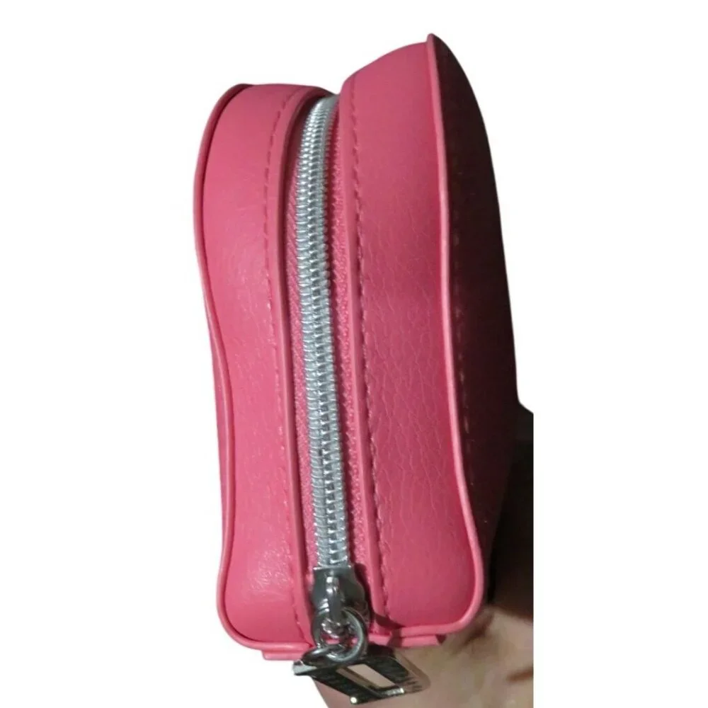 Dior Cosmetic Makeup Beauty Pouch Clutch Hot Pink D Embellished Zipper Charm